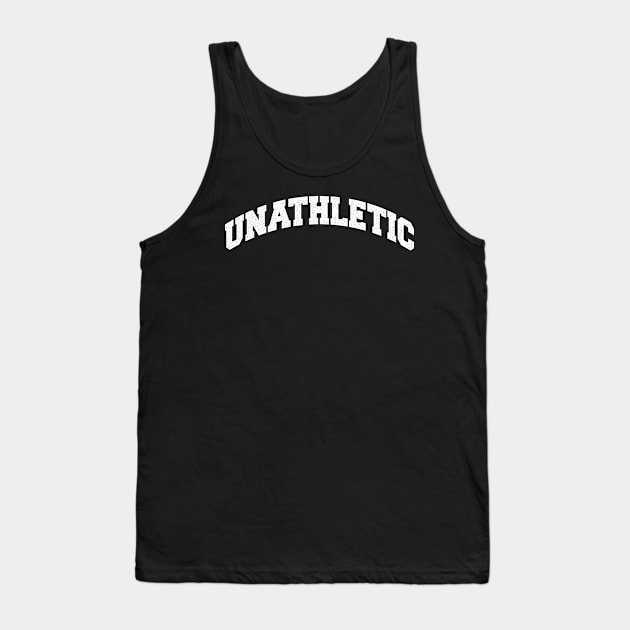 Unathletic White Print Tank Top by Pufahl